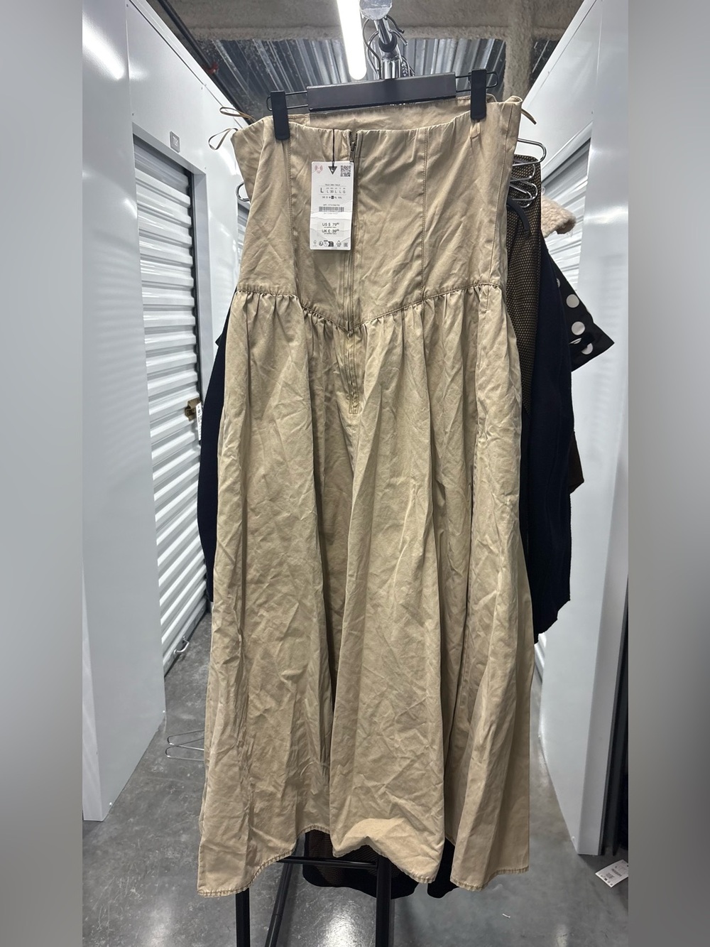 Zara strapless midi dress made of fabric with a washing effect - Picture 7 of 7